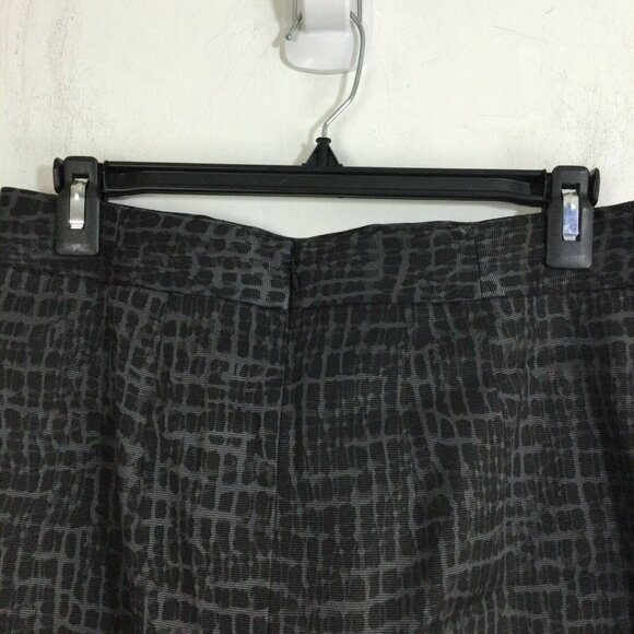 Ann Taylor LOFT Black Gray Crosshatch Pattern Pencil Straight Skirt Women Size 8 - Picture 3 of 5